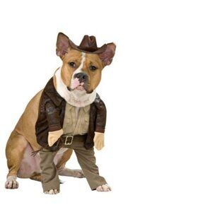 Rubie's Indiana Jones Pet Costume Small Dog Cat Halloween Cosplay Bones Funny